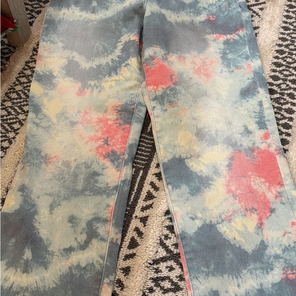 LOGO by Lori Goldstein Multicolor Tie-Dye Straight Leg Jeans